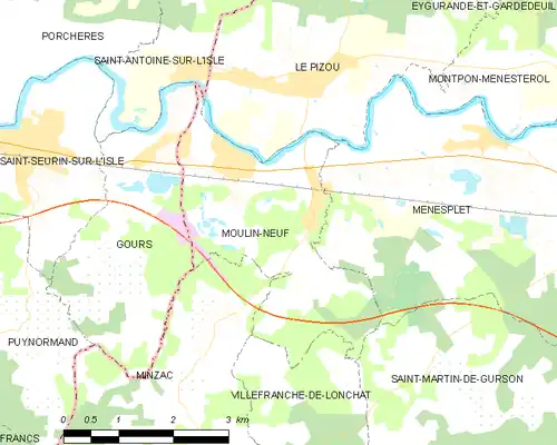 Detailkaart van de gemeente