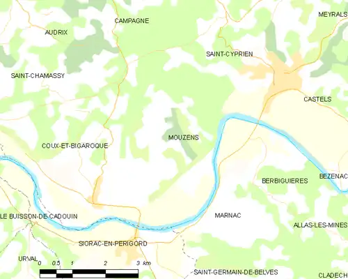 Detailkaart van de gemeente