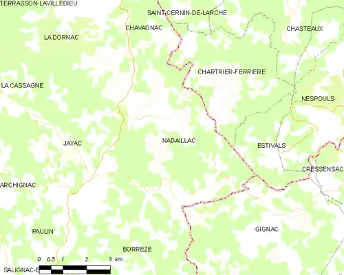 Detailkaart van de gemeente