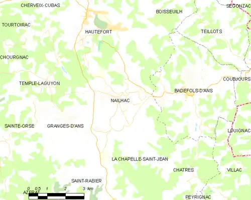 Detailkaart van de gemeente