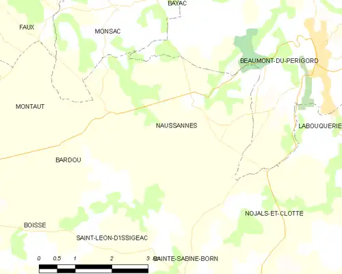 Detailkaart van de gemeente