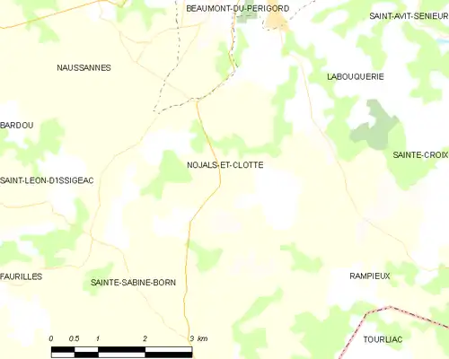 Detailkaart van de gemeente