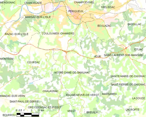 Detailkaart van de gemeente