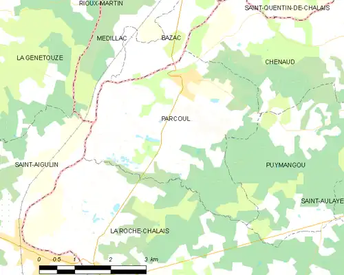 Detailkaart van de gemeente