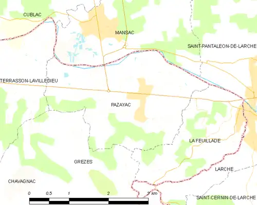 Detailkaart van de gemeente