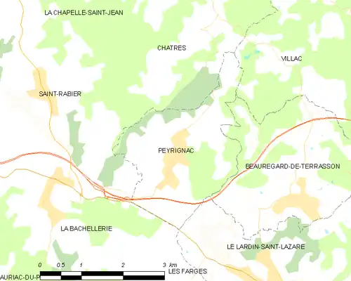 Detailkaart van de gemeente