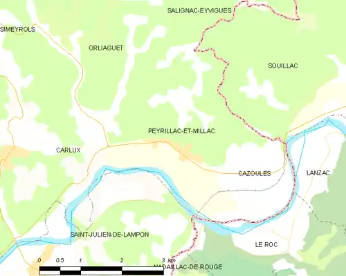 Detailkaart van de gemeente