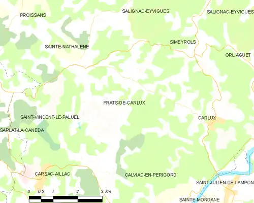 Detailkaart van de gemeente