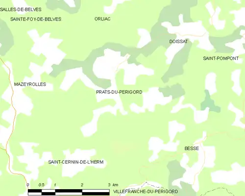 Detailkaart van de gemeente