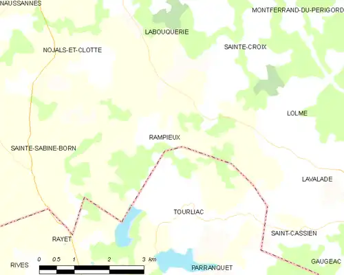 Detailkaart van de gemeente