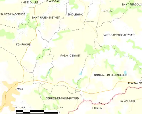 Detailkaart van de gemeente