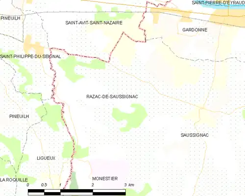 Detailkaart van de gemeente