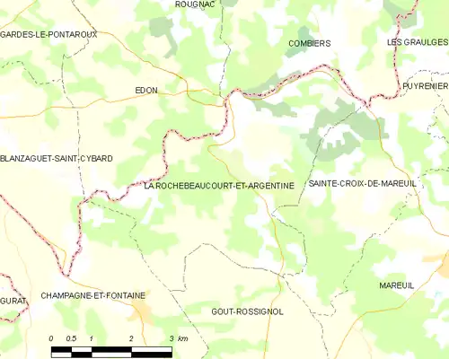 Detailkaart van de gemeente