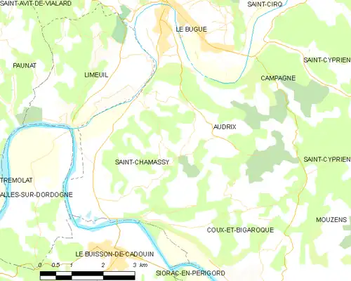 Detailkaart van de gemeente