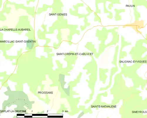 Detailkaart van de gemeente