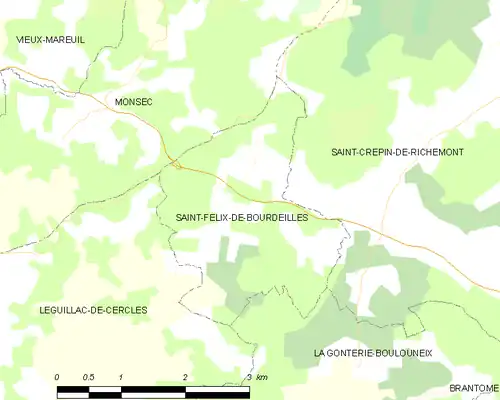 Detailkaart van de gemeente