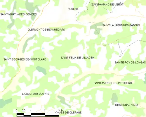 Detailkaart van de gemeente