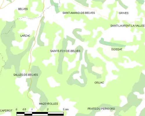 Detailkaart van de gemeente