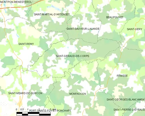 Detailkaart van de gemeente