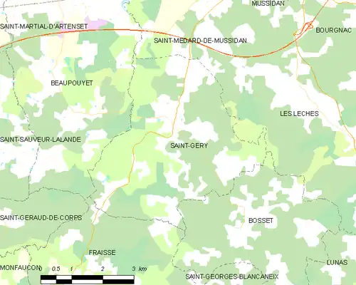 Detailkaart van de gemeente