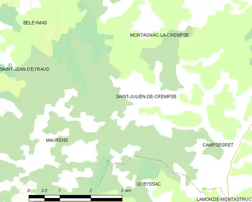 Detailkaart van de gemeente