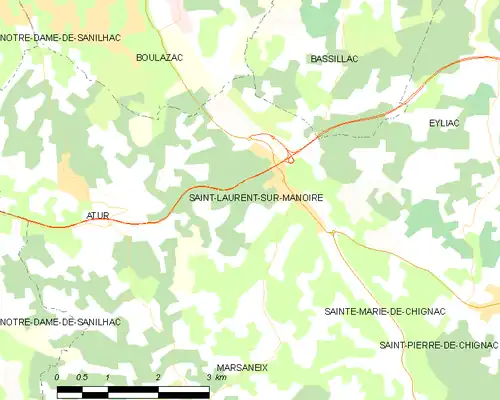 Detailkaart van de gemeente