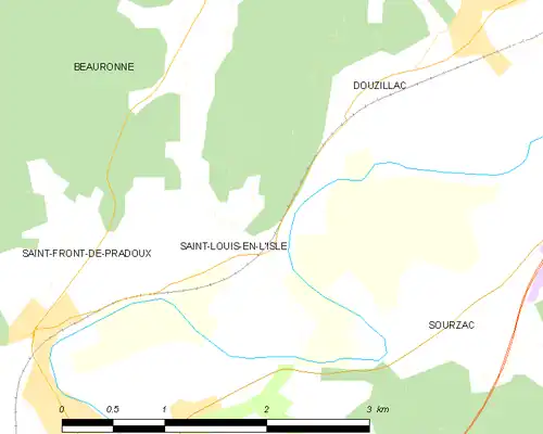 Detailkaart van de gemeente