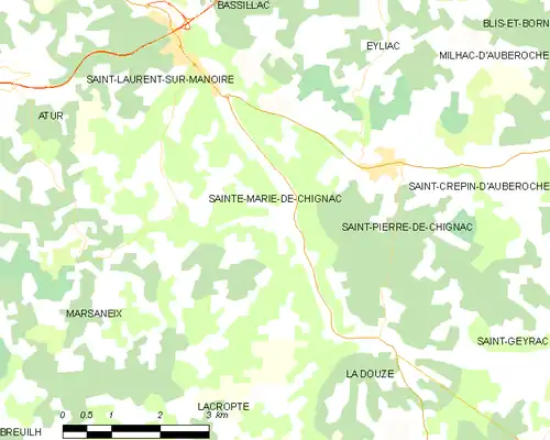 Detailkaart van de gemeente