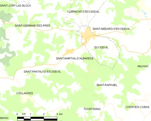 Detailkaart van de gemeente