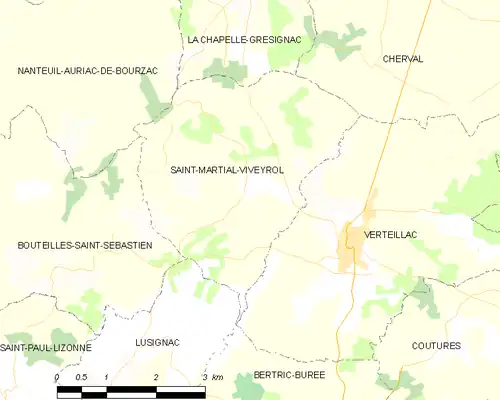 Detailkaart van de gemeente