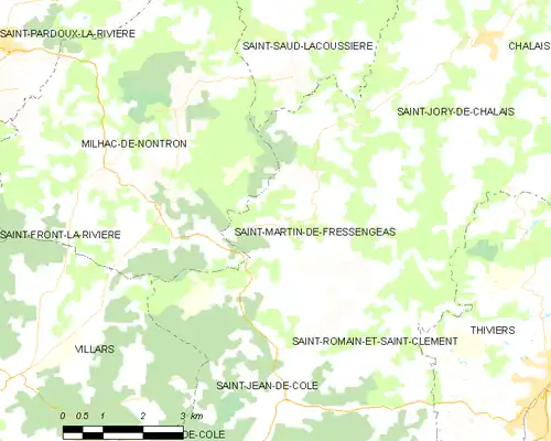 Detailkaart van de gemeente