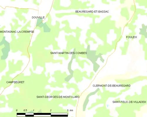 Detailkaart van de gemeente