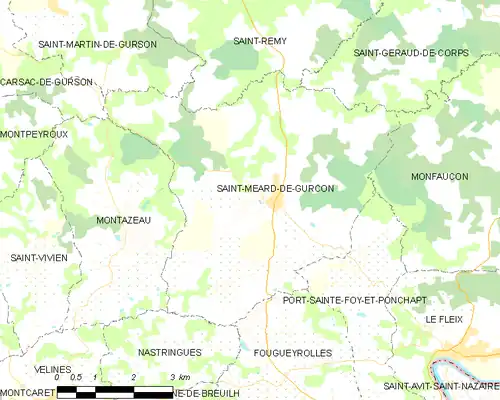 Detailkaart van de gemeente
