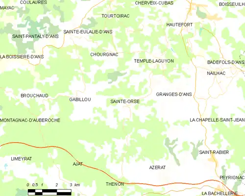 Detailkaart van de gemeente