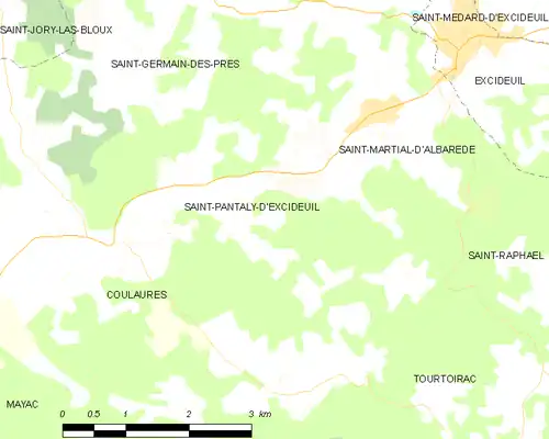 Detailkaart van de gemeente