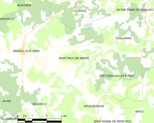 Detailkaart van de gemeente