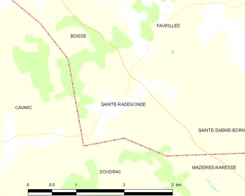 Detailkaart van de gemeente