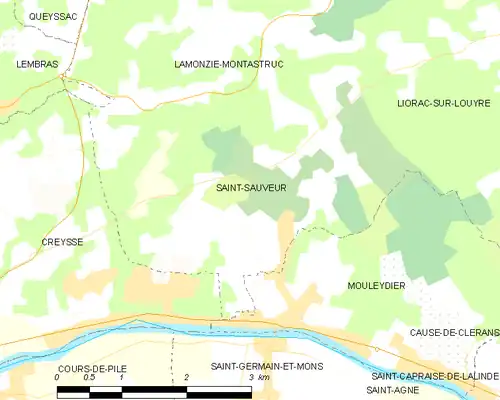 Detailkaart van de gemeente