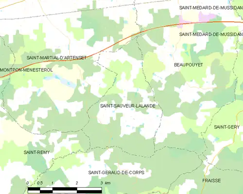 Detailkaart van de gemeente