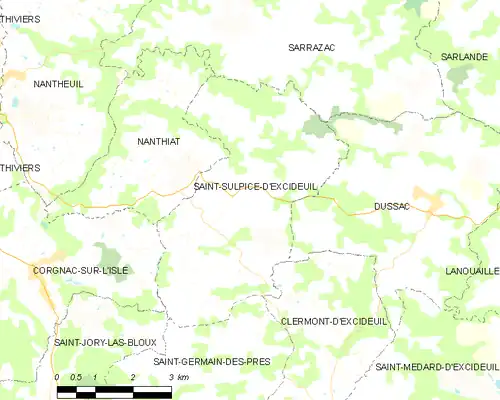 Detailkaart van de gemeente