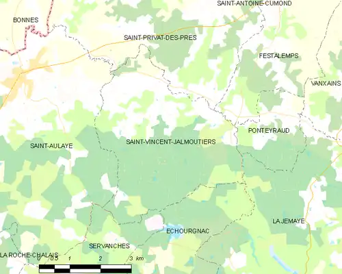 Detailkaart van de gemeente