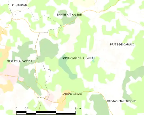 Detailkaart van de gemeente