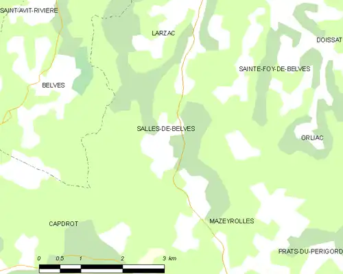 Detailkaart van de gemeente