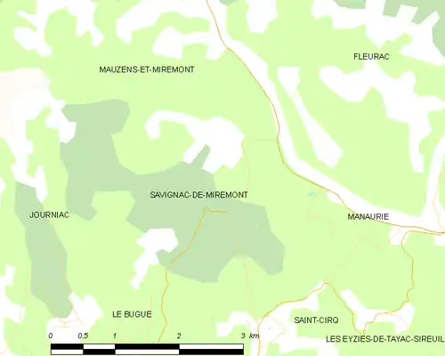 Detailkaart van de gemeente