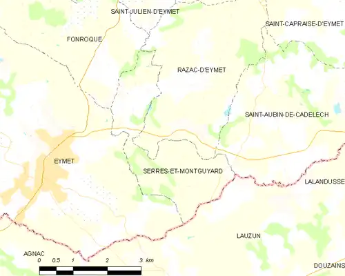 Detailkaart van de gemeente