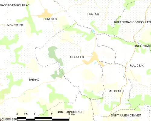 Detailkaart van de gemeente