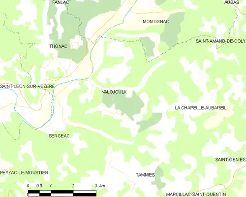 Detailkaart van de gemeente