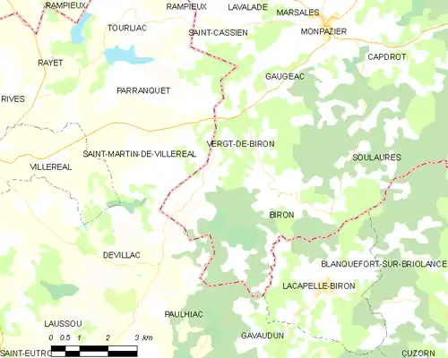 Detailkaart van de gemeente