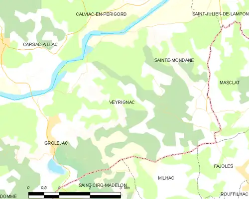 Detailkaart van de gemeente