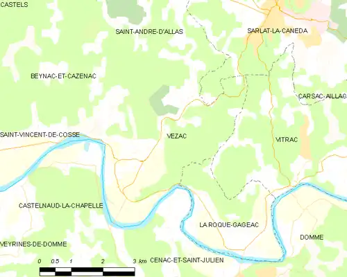 Detailkaart van de gemeente